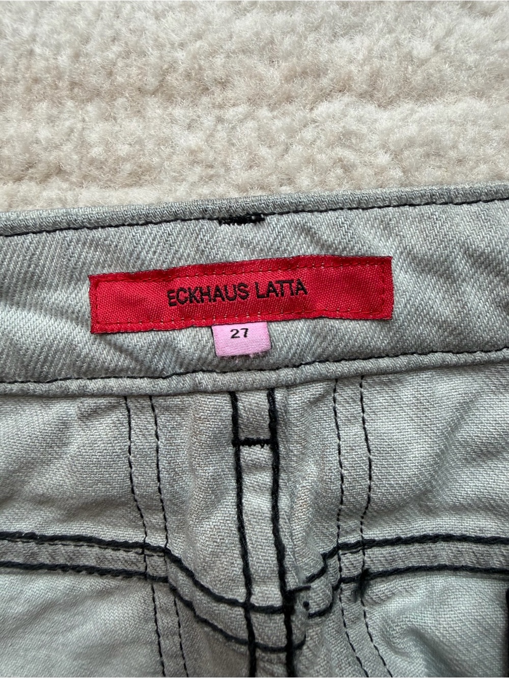 Eckhaus Latta Abstract Dip Dye Wide Leg Jeans Size 27 Made in USA - Picture 4 of 6